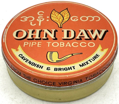 Vintage EMPTY Ohn Daw Pipe Tobacco Virginia Made in Burma Cavendish Leaves Cigar