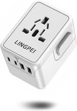 Universal Travel Adapter 5.8A Smart Charger Plug with 3 USB Ports Worldwide