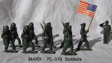 Marx reissue WWII early 60mm marching toy soldiers PL-319 mold shot 10 figures