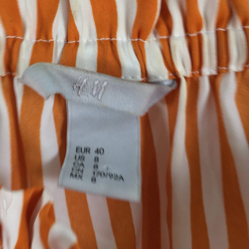 Blusa mujer H&M top talla US 8 aus 12 oversize naranja rayas manga 3/4058473 Foto 3 de 4