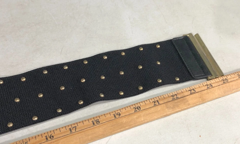 Cinturón Forever 21 Negro Elástico Hecho por el Hombre Vegano Damas Moda 25" S/M Foto 4 de 4