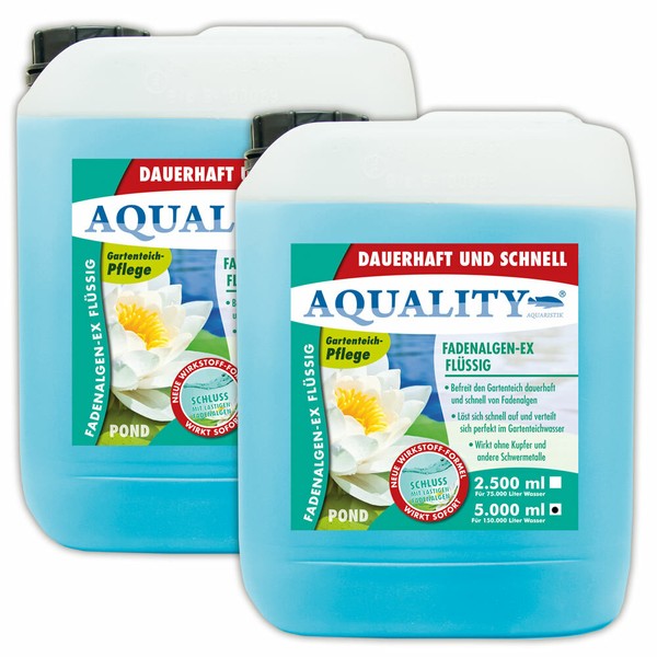 2X5 Ltr. Aquality Fadenalgen-Ex FlüSsig Gartenteich Fadenalgenvernichter-image