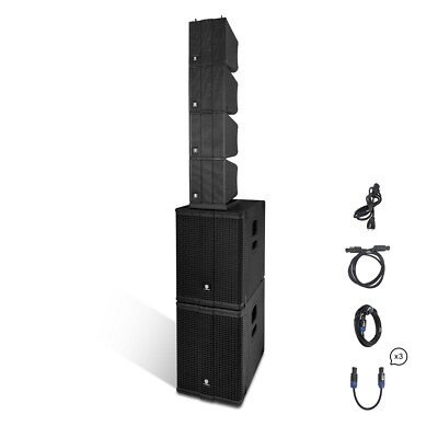 proreck Stage 12 Pro PA Line Arrays Speaker System Dual 12'' Subs Bluetooth