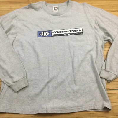 Vintage Ride Snowboards WinterPark Colorado Long Sleeve Shirt size XL