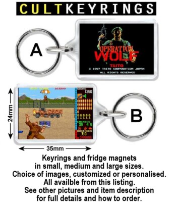 Operation Wolf Schlüsselanhänger / Kühlschrankmagnet - Kult Arcade Spiel, Taito