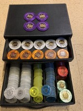 Casino Spielbank Jetons 204  Original Set In Leder Box