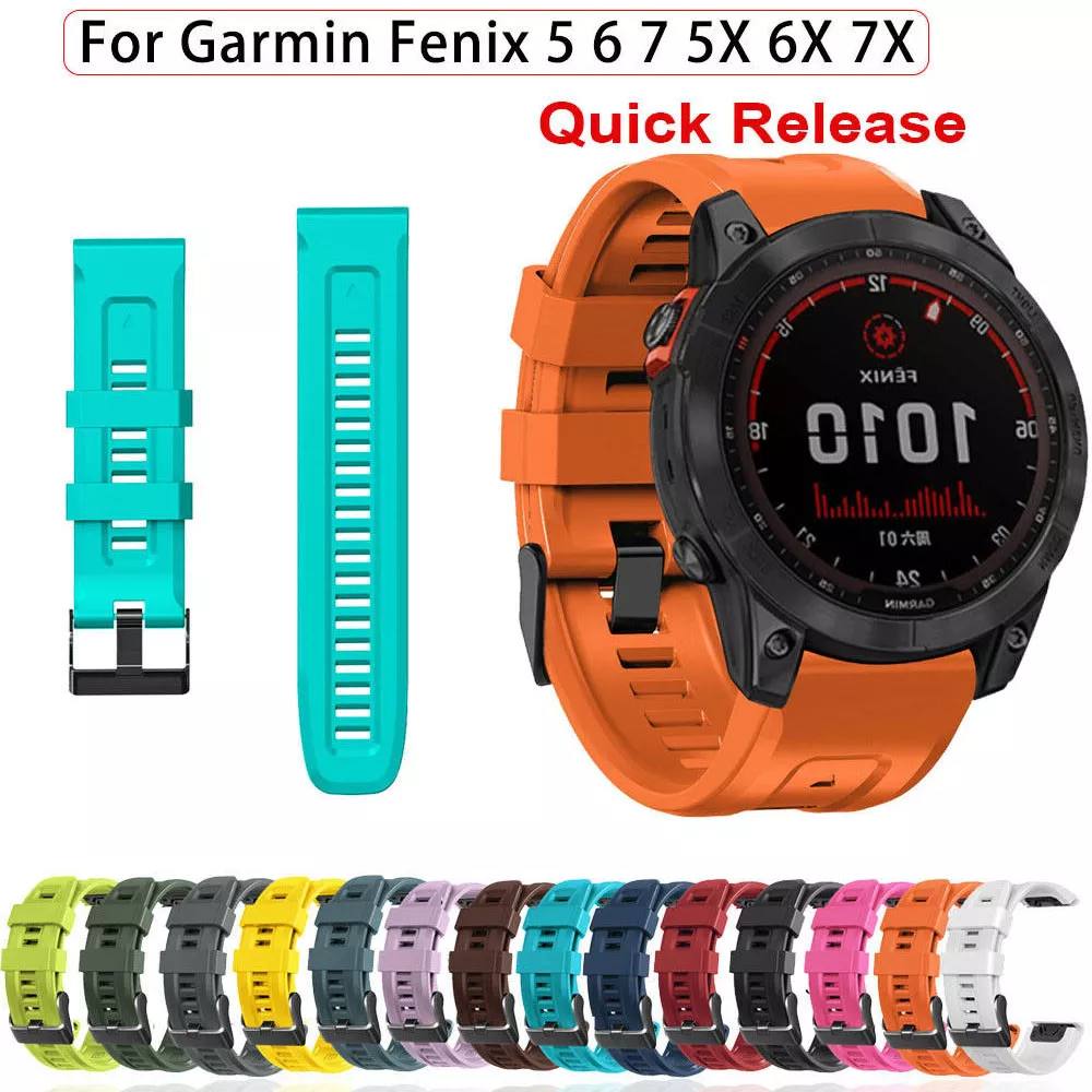 26/22mm Silicone Watch Band for Garmin Fenix 7 7x 6x 6 Pro 5x 5 Plus