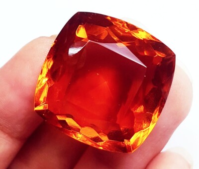 Cushion Orange Topaz 46.90 Ct Zertifiziert Lose Edelstein GGL Unbehandelt