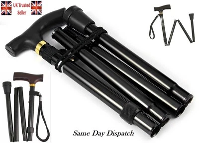 Walking Sticks Easy Folding Adjustable Light Weight Aluminium Sticks UK Seller