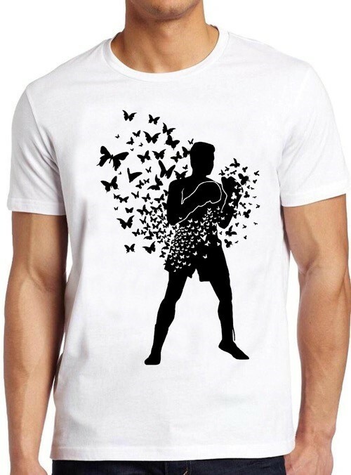 Muhammed Ali Float Like A Butterfly Boxing Box Cool Gift Tee T Shirt