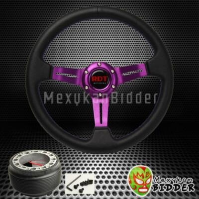 #ad 330mm Purple 2quot; Deep Dish PVC Steering Wheel Hub Adapter Honda Civic 92 95 EG $52.89