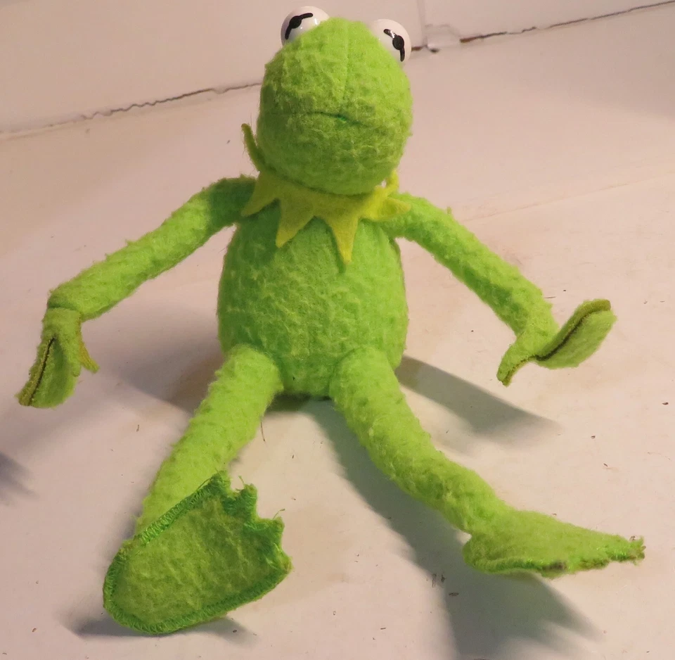 Vintage APPLAUSE PLUSH KERMIT THE FROG POSEABLE Sad Kermit MINI 7" Plush Felt - Image 2 of 4