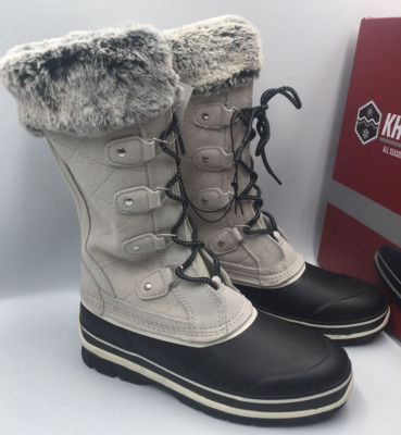 Khombu Emily Suede Leather Faux Fur Winter Snow Boot Size 8 US