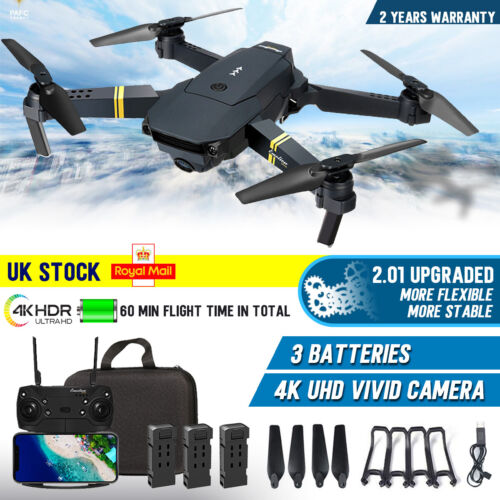 Drone X Pro 4K HD Selfie Camera 3 Batteries WIFI FPV GPS Foldable RC Quadcopter