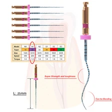 1-50 X Dental Endo Gold Taper NITI Rotary Files Engine Use Curved Canal 25mm N1