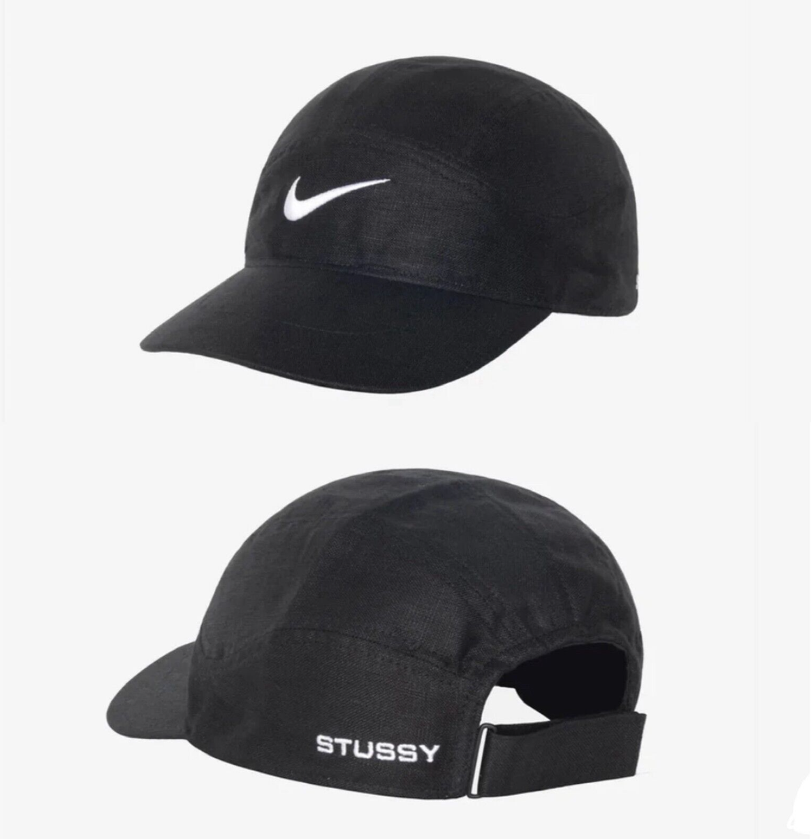 Nike x Stussy Linen Fly Hat Cap Black White Adjustable (2024