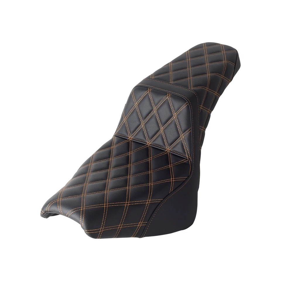 For Harley Softail Standard Street Bob 2018-2024 Club Style Gel Pad Seat Gold - Image 4 of 4