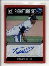 THYAGO VIEIRA 2018 DONRUSS SIGNATURE SERIES RED AUTOGRAPH AUTO #18/25 AK1552