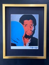 ANDY WARHOL + RARE 1984 SIGNED + ABDUL JABBAR + PRINT MATTED TO 11X14 LIST $549=