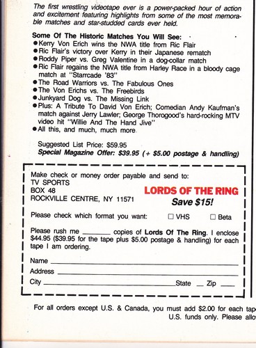 The Wrestler Magazine June 1987 Wrestling Bret Hart Foundation Flair Windham 80s - Picture 9 of 10
