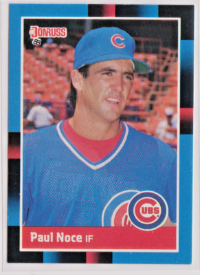 Paul Noce Chicago Cubs Infield 1988 Donruss Card # 315 Near Mint