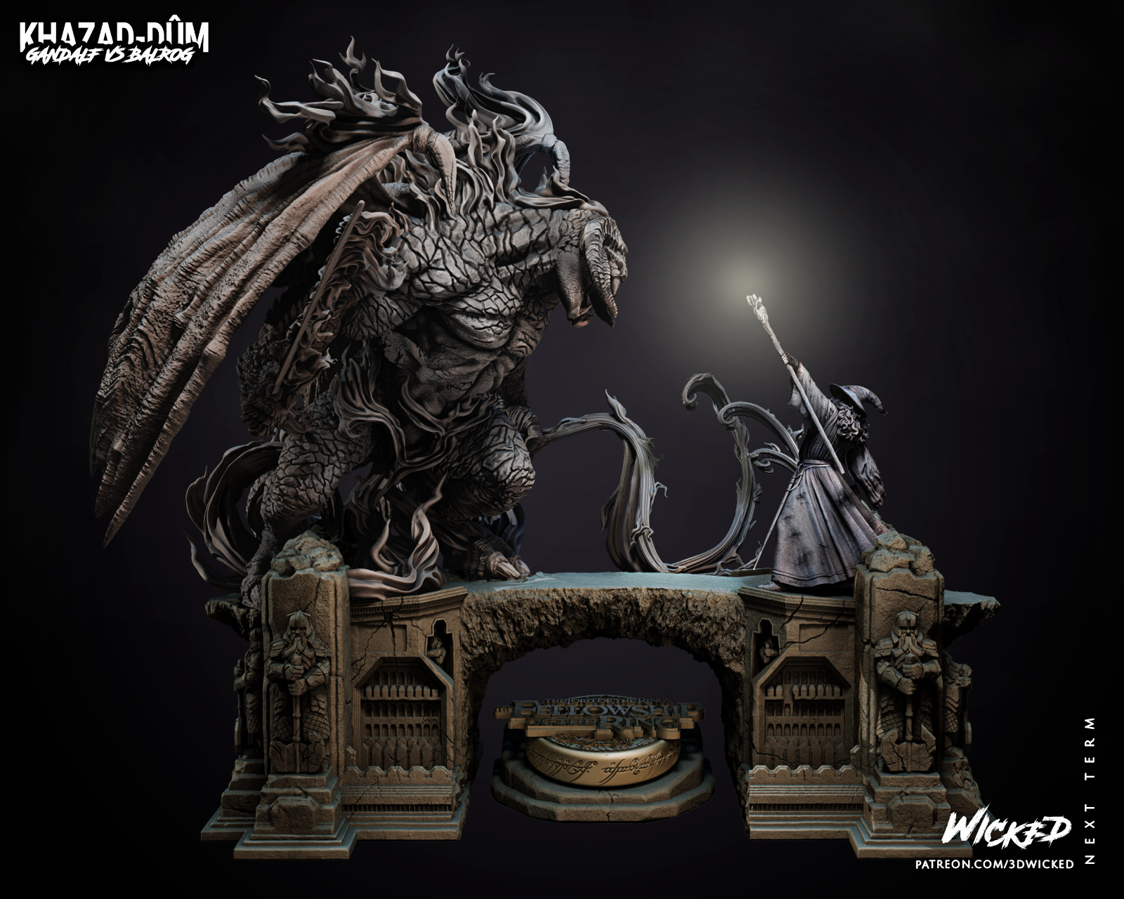 Gandalf vs Balrog de El Señor de los Anillos - por Wicked