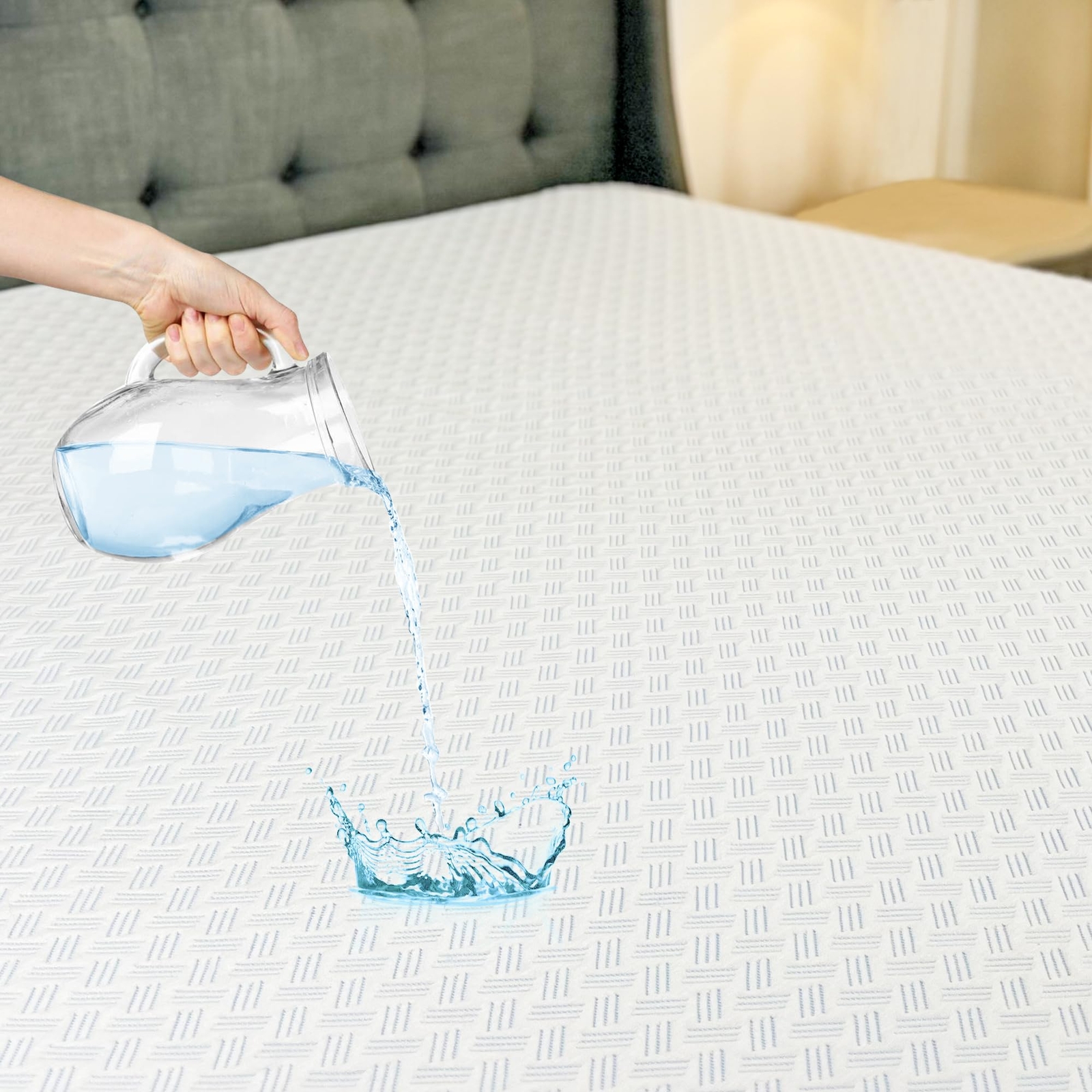 Mattress Protector Full Size 100% Waterproof Breathable&cooling 3d Air Mattress-image