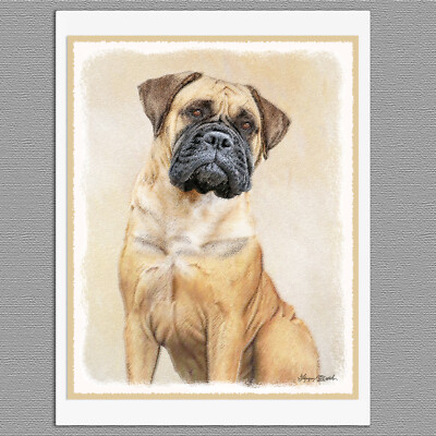 6 Bullmastiff Dog Blank Art Note Greeting Cards