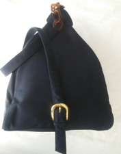 Valerie Stevens Womens Shoulder Purse Navy Blue With Tortoise Chain Strap