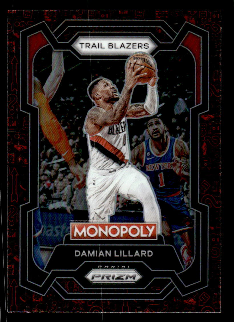 Damian Lillard 2023-24 Panini Prizm Monopoly #73 Monopoly Man Red Pattern