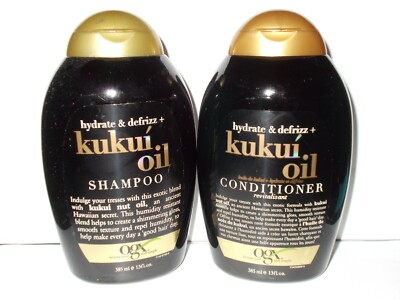 OGX Organix Hydrate + Defrizz Shampoo and Conditioner Set 13 Ounce Kukui Oil NEW