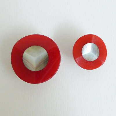 Alte Knöpfe - Bakelit und Perlmutt - 31 & 23 mm - 1930 - Shell plastic Button