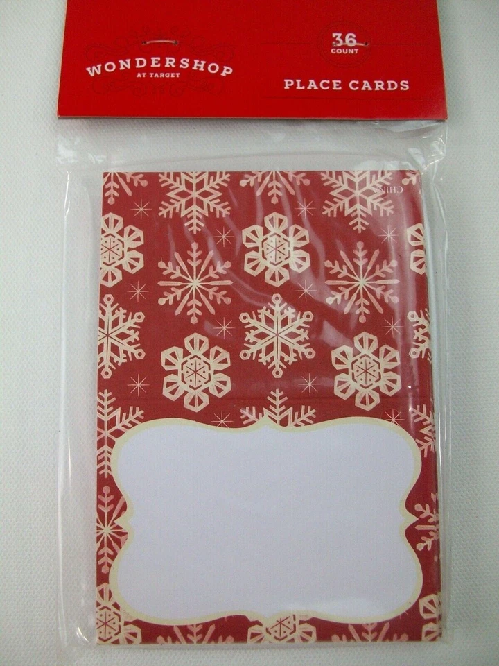 Wondershop Rojo Navidad Invierno Copos de Nieve 36 Tarjetas de Lugar Boda Cumpleaños Fiesta Foto 2 de 4