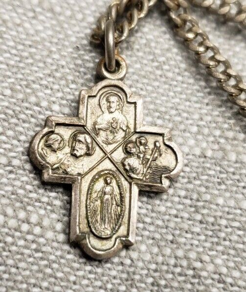 Vintage Necklace small 4 way cross Christian G88