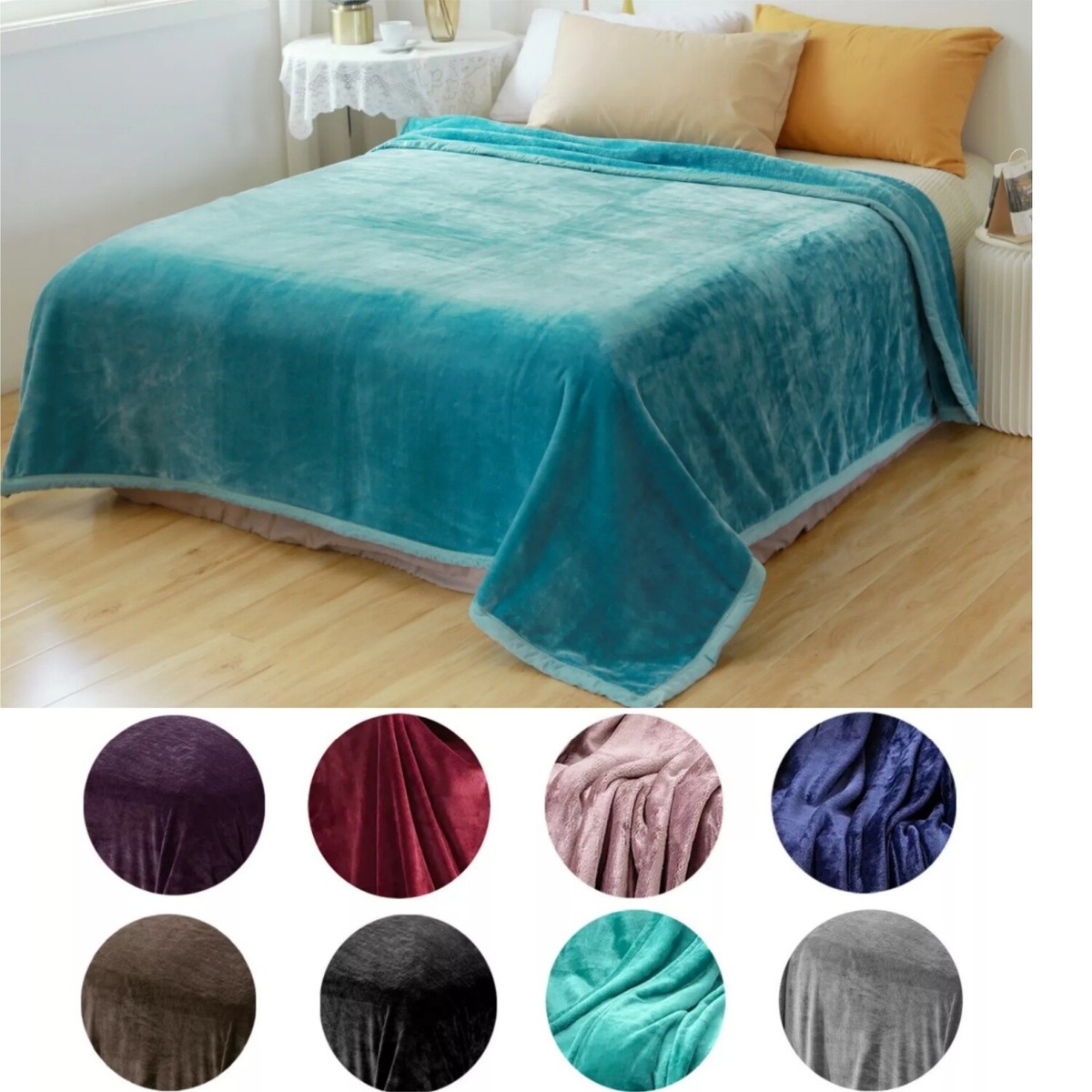 Solid Flannel Fleece Throw Plush Cozy Super Soft Bed Blanket All Sizes  Winter