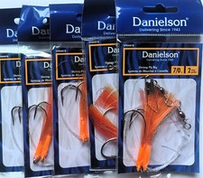 Five (5) Packs Danielson SFRMRYR Shrimp Fly Fishing Rigs Double Drop 7/0 Hooks