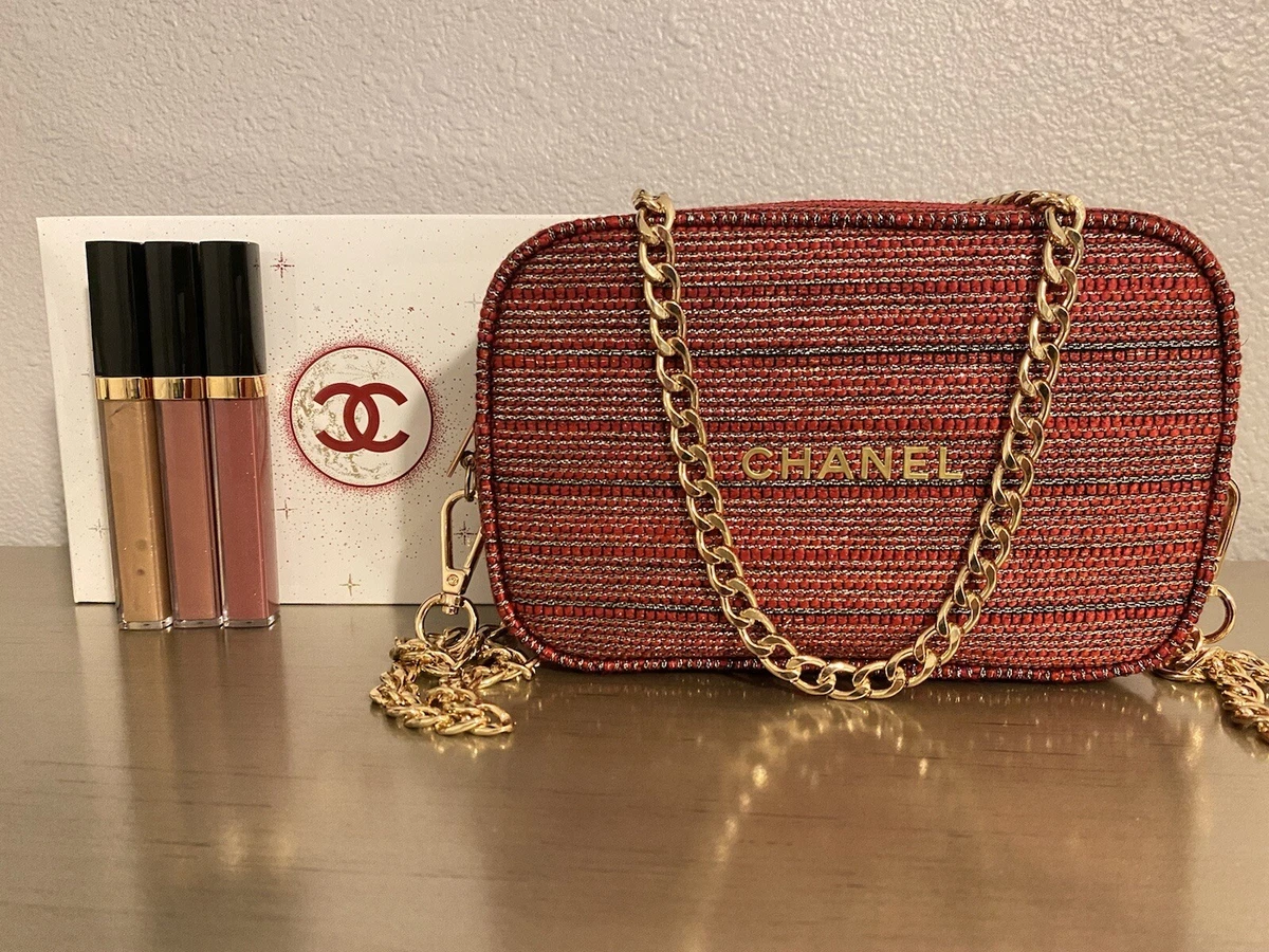 NEW CHANEL Lip Gloss Trio Holiday Gift Set With Authentic CHANEL BAG & GIFT  BOX 