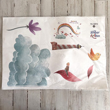Timber Artbox Peel and Stick Wall Decals Rainbow Clouds Quote Nursery Baby NEW