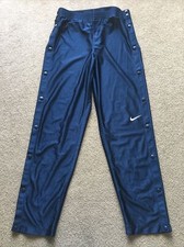 Vintage Nike Sports Tear Away Snap Button Pants Mens Medium M Basketball Navy
