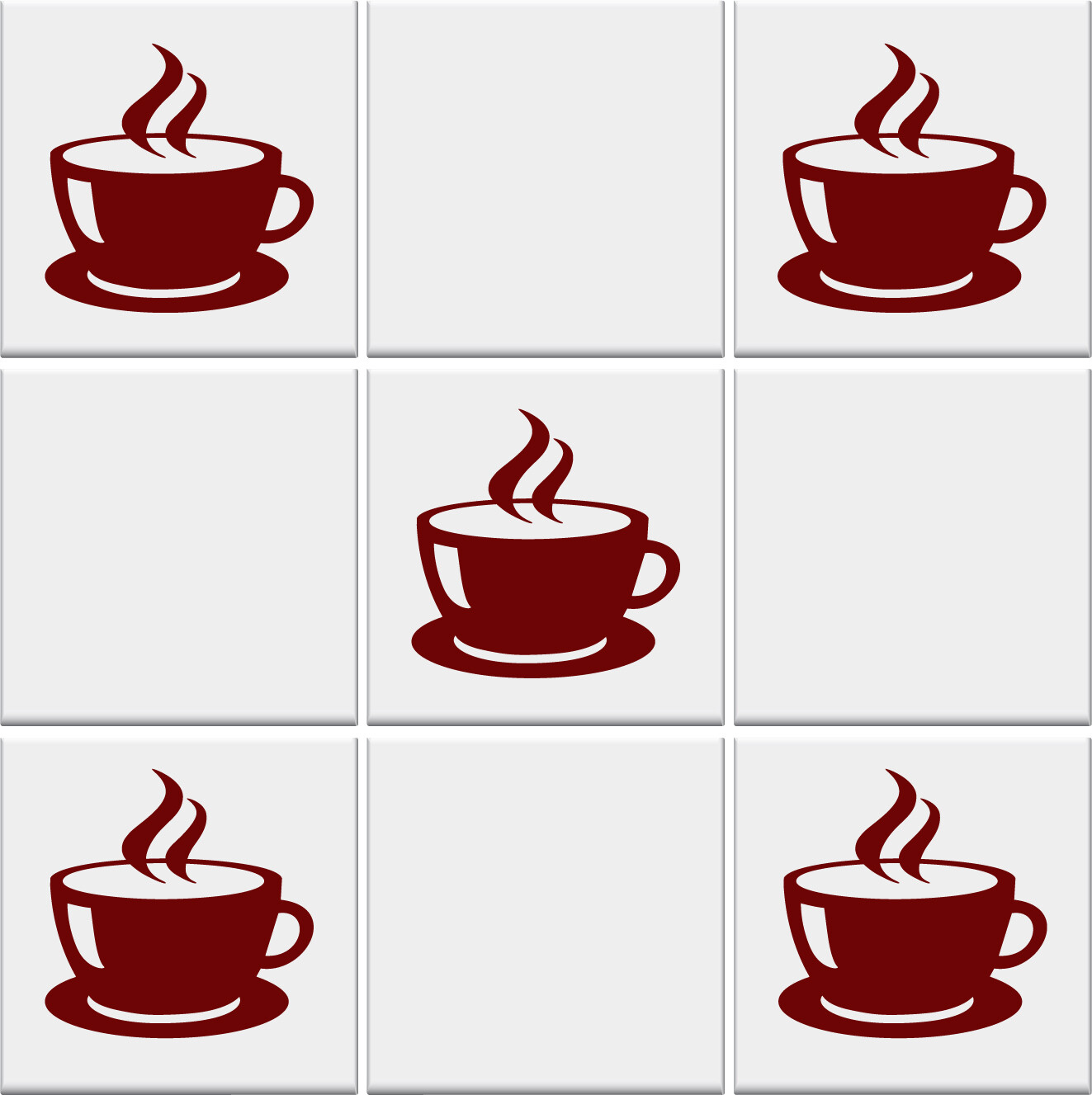 Kitchen Tile Stickers COFFEE CUPS Vinyl Wall Decals Tile Transfers *2