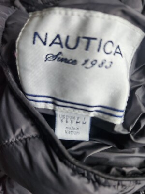 Nautica Reversible Puffer Jacket Double Sided Hoded Grey RN#94468