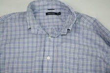 NAUTICA MEN'S SIZE XXL 2XL LONG SLEEVE BUTTON UP SHIRT BLUE PLAID