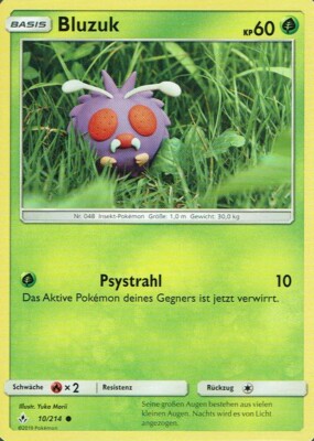  Pokemon Card SM10 Base Bluzuk 10/214 Forces In Harmony German