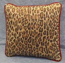 Velvet Corded Pillow made w Ralph Lauren Venetian Leopard Animal Print Fabric