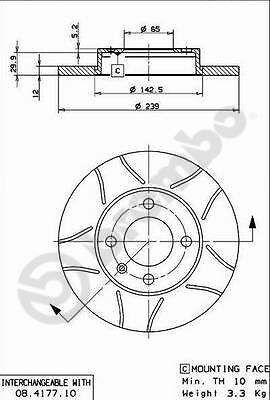 Bremsscheiben 2x geschlitzt beschichtet  BREMBO MAX LINE 08.4177.75
