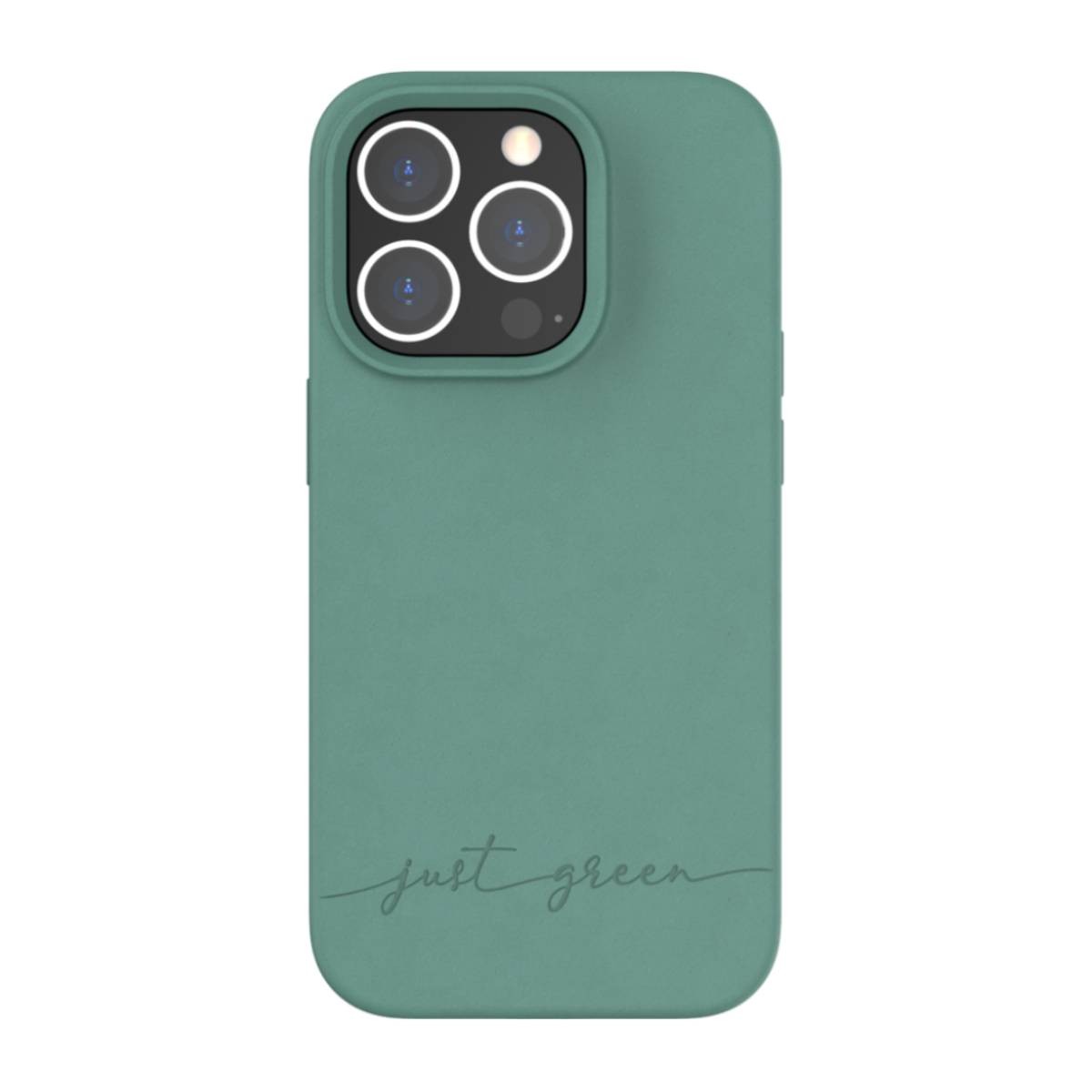 Coque iPhone 14 Pro Just Green en plastique recyclé écologique Vert Natura