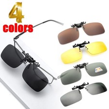 New Unisex Polarized Clip on Sunglasses Near-Sighted Driving Night Vis Lens Cycl