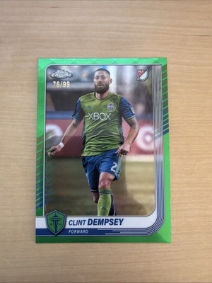 Clint Dempsey 2025 MLS Chrome Green Refractor /99 Team Color Match #150