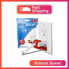 Lock Socket 3 Prong Outlet Lock -RED - Anti Theft Locking Device to Secure Three