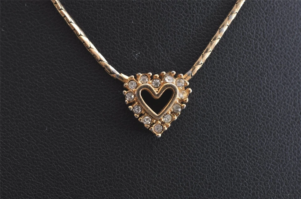 Auténtico collar colgante de cadena Christian Dior tono dorado conjunto de 2 CD 4076N Foto 3 de 4